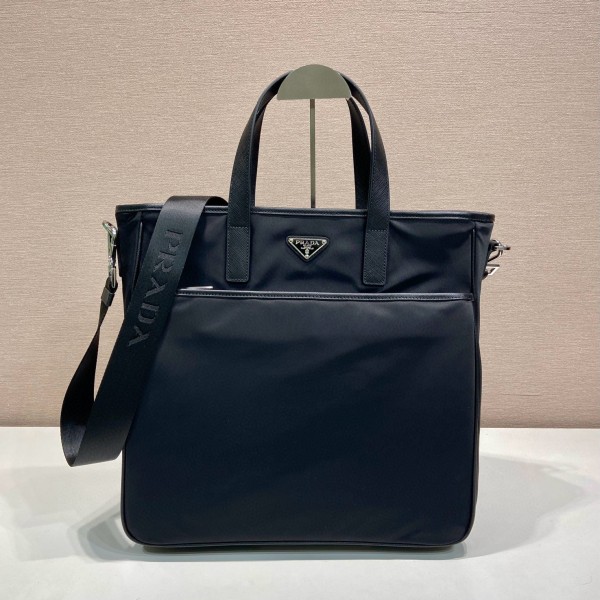 [PRADA] 프라다 나일론 사피아노 레더 토트백 2VG032