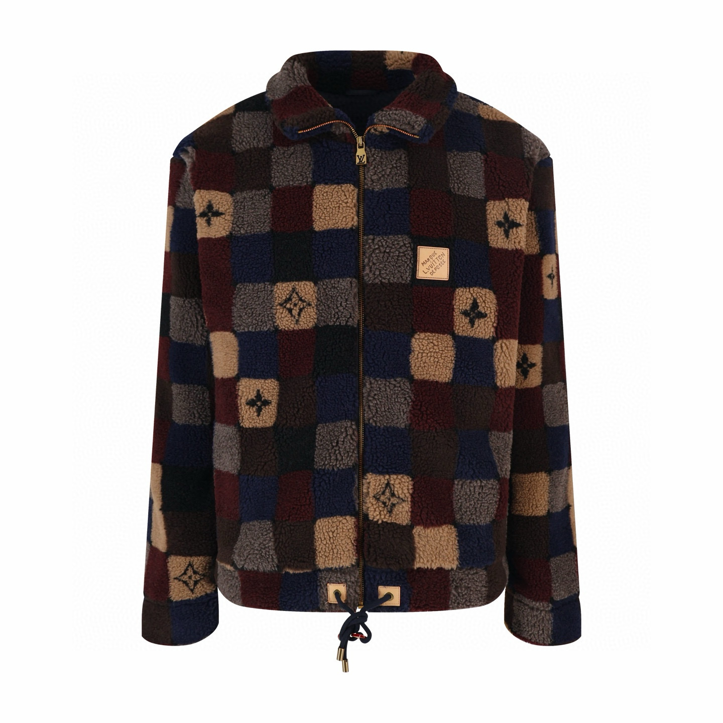 [LOUIS VUITTON] 루이비통 체크 다미에 플리스 집업 블루종 자켓 후리스 남성용