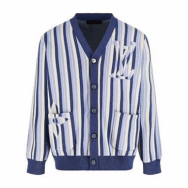 [LOUIS VUITTON] 루이비통 스트라이프드 자카드 가디건 남녀공용