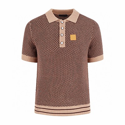 [LOUIS VUITTON] 루이비통 시그니처 쇼트 슬리브 니트 매쉬 폴로 티셔츠 남녀공용